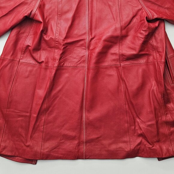 Tiboa Women's 3/4 Length Soft Leather Coat - Size 14P - Excellent Condition - Picture 4 of 5